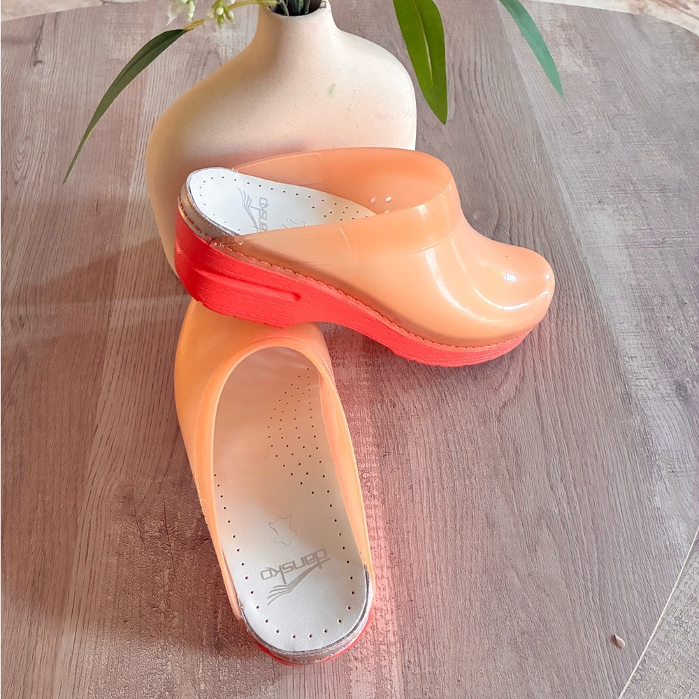 Dansko Vibrant Orange Mules